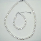 Freshwater AK Pearl Jewelry Set Full String Necklace Close to Round 6mm (40+5mm)-AFAS003